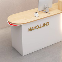 Comptoir de réception moderne en MDF avec éclairage LED pour salon de beauté, caisse de magasin de vêtements