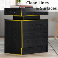 OEM ODM Vente en gros de lampes d'ambiance LED modernes et de stations de charge sans fil, table de chevet pour appartement, chambre à coucher, table de lit