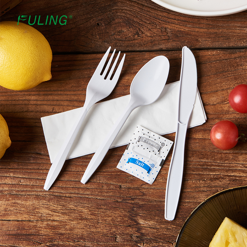 FULING Plastic Spoon Plastic Fork Disposable