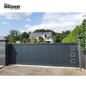 Portes d'allée en aluminium à faire soi-même porte principale résistante aux intempéries avec ouvre-porte coulissante en métal enduit de poudre - Product Image 4