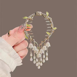 2025 New Rhinestone Pearl Flower <strong>Hairpin</strong> <strong>Colorful</strong> Head Clip Women's Hair Jewelry - Product Image 2