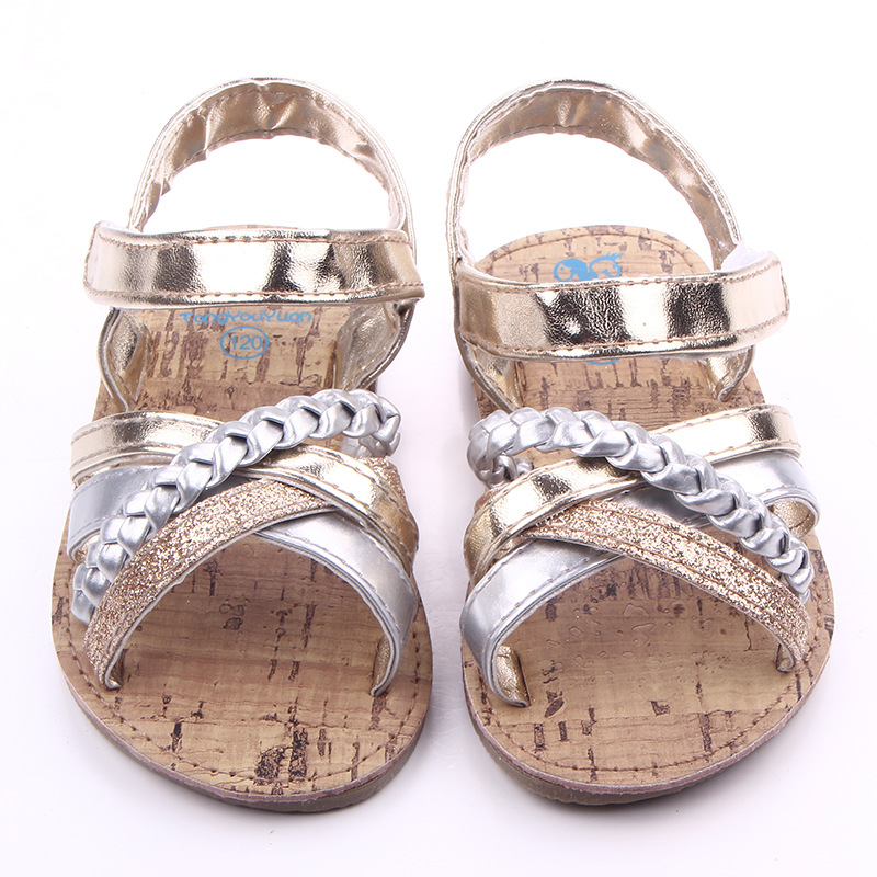 High quality fashion paillette new baby girl sandals 2017