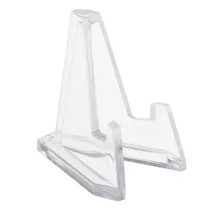 कलाकृति के लिए थोक साफ़ प्लेट धारक त्रिकोण ऐक्रेलिक आइज़ल डिस्प्ले स्टैंड