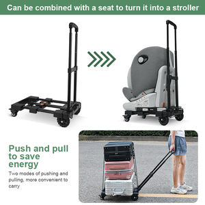 मल्टी पर्पस फोर-व्हील हैंड कार्ट प्लेटफॉर्म ट्रॉली 100 किलोग्राम 4 पहिया वाहन, हवाई अड्डे के लिए ट्राली - Product Image 6