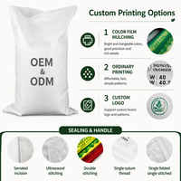 Sac d'emballage de riz personnalisé vide en polypropylène tissé laminé BOPP, blanc, pour riz de 45 kg, 5 kg, 10 kg, 25 kg