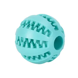 Gomma di alta qualità indistruttibile Squeaky Treat Puzzle Juguetes Para Perros Interactive Pet Ball masticare giocattolo per cani