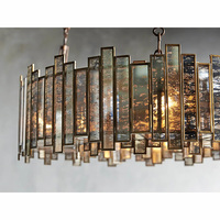 Lámpara Colgante Industrial de Lujo Vintage con Acabado en Cobre Antiguo y Cristal Espejado para Decoración de Comedor y Sala de Estar