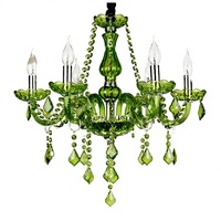 Lustre personnalisé de luxe européen avec pampilles scintillantes, décoration améthyste, lampe en verre violet, lustre en forme de bougie et de fleur