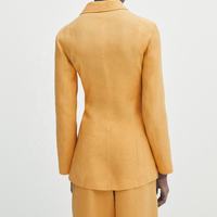 Ensemble Blazer et Pantalon Deux Pièces pour Femme, Personnalisable, Mode Automne, Style Professionnel Sophistiqué, Veste en Coton et Lin