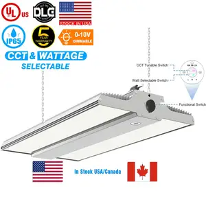 US Stock 100 150 200 250 300 400 watt led shop industrial high bay linear light per il garage del centro commerciale