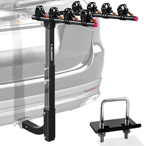 Suporte de bicicleta carrinho dobrável, suporte para carros com gancho, receptor traseiro, rack de armazenamento