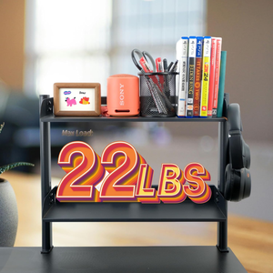 Home <strong>Storage</strong> Clamp on Desk <strong>Shelf</strong> Metal <strong>Storage</strong> <strong>Shelves</strong> <strong>Used</strong> for 2-layer <strong>Storage</strong> <strong>Shelves</strong> on Tables 17.3''*15.7''*6.13'' - Product Image 3