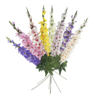 Fleur artificielle de Delphinium multicolore en soie, à longue tige, pour arrangement floral, décoration DIY maison et mariage - Meilleures ventes