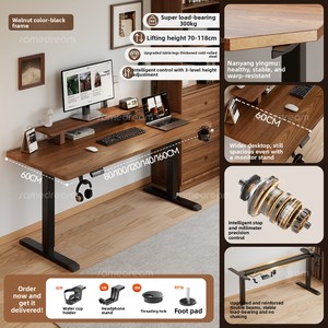Escritorio Eléctrico <span class=keywords><strong>de</strong></span> Madera Sólida con <span class=keywords><strong>Altura</strong></span> Ajustable para Oficina <span class=keywords><strong>en</strong></span> Casa, Juegos y Estudio - Mueble <span class=keywords><strong>de</strong></span> Oficina Moderno - Product Image 5