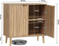 Buffet autoportant moderne en bois de haute qualité Phoenix avec étagères réglables – Meuble de rangement pour salon
