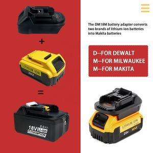 Adaptador de Batería de Iones de Litio DM18M para Baterías <span class=keywords><strong>Dewalt</strong></span> <span class=keywords><strong>Milwaukee</strong></span> de 18V a Herramientas Eléctricas Inalámbricas <span class=keywords><strong>Makita</strong></span> de 18V Convertidor de Accesorios de Batería - Product Image 3