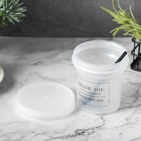 Gobelets en plastique PP personnalisés de 500 ml pour crème glacée, emballage pour pudding, gelée, mousse, desserts avec couvercle