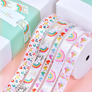 Ruban imprimé en Satin coloré, usine, 30 mètres, transfert thermique, décoration, cadeau <span class=keywords><strong>arc</strong></span>-en-ciel - Product Image 2