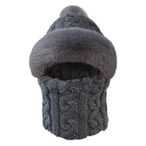 Gorro de ciclismo con forro polar y pompón para mujer, protector de cuello cálido, gorro a prueba de viento para otoño e invierno - Product Image 5