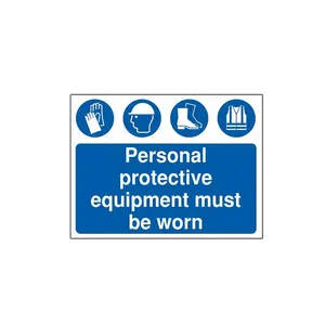 औद्योगिक सुरक्षा अनिवार्य संकेत कार्यस्थल पीपी पहनें चेतावनी संकेत