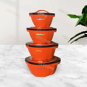 3 Pcs Set 2L 2.5L 3L Luxury Hot Pot Food Warmer Cooler Thermal Soup Salad  Serving Bowl Stainless Steel Hot Container