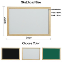 Tableau blanc magnétique en bois personnalisé, cadre en bois vert et noir, 30*20 cm, enseignement de l'intelligence, tableau blanc pour enfants, peinture, support en bois