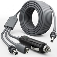 Cable de Datos 3 en 1 para Cargador de Coche, Cable de Alimentación Tipo C DC, Enchufe para Encendedor de Cigarrillos de 12V 24V para Coches, Autocaravanas y Camiones