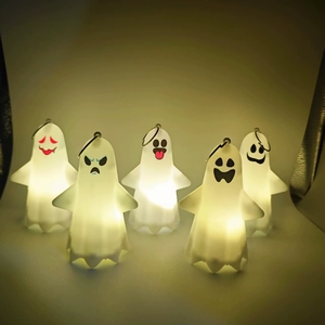 Colgantes de Fantasmas de Plástico con Pilas, Fantasmas Brillantes Portátiles, Espíritus Traviesos para Halloween, Navidad, Año Nuevo Chino y Fiestas - Product Image 1