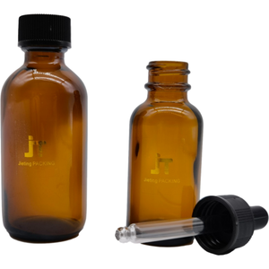 Empty Round Shoulder Glass <b>Dropper</b> <b>Bottle</b> 30ml 60ml 1oz Frosted Glass Screen Printed with White Ring for Essential Oil - Product Image 5