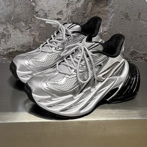 Grey mech-style high-top thick-soled outdoor <b>shoes</b> casual and versatile design men's couple sports <b>shoes</b> - Product Image 1