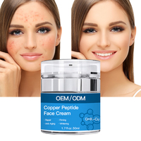 Produits de soins de la peau coréens pour le vieillissement des fourmis Peptide de cuivre bleu crème de lotion pour le visage éclaircissante raffermissante