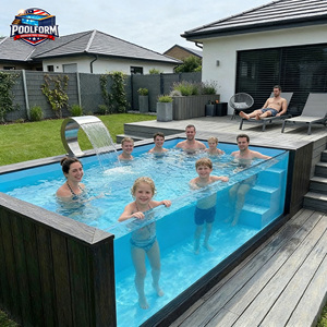 5ft Deep Modern WPC Wood Container Family Swimming <b>Pool</b> Fiberglass Corrosion-resistant Outdoor Above Ground <b>pool</b> - Product Image 6