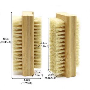 Wholesale Bamboo Beech Two Sided Hand Nail Cleaning <b>Brush</b> Fingernail Bristle <b>Scrub</b> <b>Brushes</b> - Product Image 2