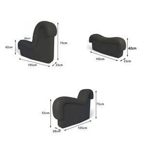 Canapé design ATUNUS Luxe Unique De Sede DS 600, <span class=keywords><strong>serpent</strong></span> en cuir noir, courbe modulaire, canapé sectionnel, ensemble - Product Image 6