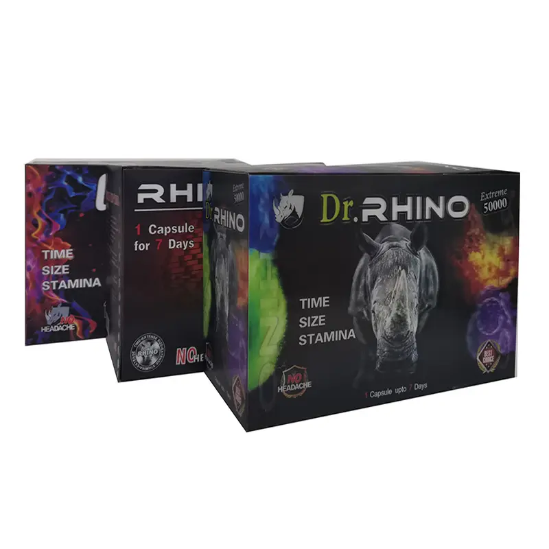 Caixa de embalagem nova da cápsula 3d do comprimido do rinoceronte 69 do projeto para cartões e caixas de empacotamento do efeito do rinoceronte 3D