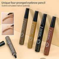 Stylo Sourcils Liquide à Pointe Fine Longue Durée Professionnel pour Dropshipping, Stylo à Sourcils 3D Imperméable à Pointe Fourche Effet Tatouage