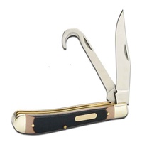 Couteau de poche pliable multifonctionnel suisse traditionnel en acier inoxydable avec manche en os de bœuf pour la survie et le camping (vente en gros)