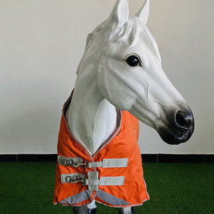 Manta de caballo impermeable OEM alfombra de invierno ecuestre urbana-naranja elegante con costuras en contraste - Product Image 5