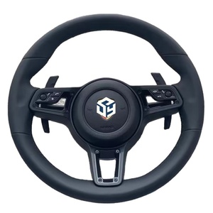 Volante Deportivo Redondo de Cuero Negro Completo para <span class=keywords><strong>Porsche</strong></span> Cayman 987 S Design <span class=keywords><strong>Edition</strong></span> 1 Sport R 2006 a 2012 - Product Image 2