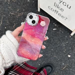 Custodia per <span class=keywords><strong>iPhone</strong></span> 15 Pro Max 14 13 12 <span class=keywords><strong>11</strong></span> di Lusso con Design Floreale 3D Sfumato <span class=keywords><strong>a</strong></span> Rosa, Cornice <span class=keywords><strong>a</strong></span> <span class=keywords><strong>Specchio</strong></span> Galvanizzata e Protezione Antiurto - Product Image 3