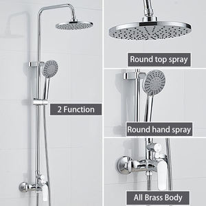 Shower Set Bathroom Taps Brass <b>Kits</b> Rain Rainfall Showerset Mixer Faucet Set <b>Douche</b> Set Shower Black Wall Mounted Brass Modern - Product Image 6