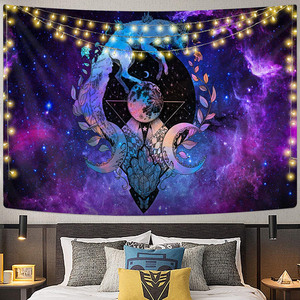 Wholesale Abstract Hippie Psychedelic Wall Hanging Moon Wolf Psychedelic Tapestry Wall Hanging Home Decoration - Product Image 5