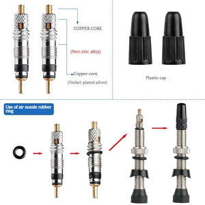 MTB xe đạp đường ống không săm van 40/60/80/100/120mm Đồng Presta núm vú có thể tháo rời lõi không khí Van Xe Đạp không săm van - Product Image 5