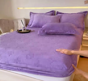 Yongho hiện đại Matte Black Floral 3-mảnh Jacquard sang trọng sữa nhung mềm <span class=keywords><strong>3pcs</strong></span> trang bị tấm Ga Trải Giường thiết lập với vỏ gối - Product Image 6