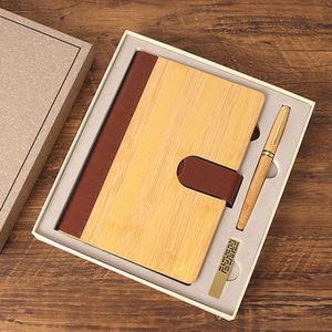 Carnet A5, agenda, journal, planificateur, cadeaux du Nouvel An, boîte en bois de bambou, couverture rigide avec reliure cousue - Product Image 3