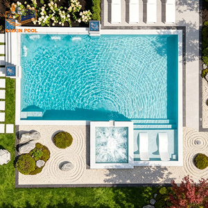 Piscina y Spa de Nado Grande para Jardín Trasero Exterior, de Fibra de Vidrio FRP, Tipo Jacuzzi Empotrado para Casa Familiar, Tamaños de 8m y 10m - Product Image 4