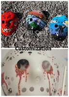 Máscaras de Halloween de HLC China, Fabricante de Máscaras de Fiesta, Impresión de Logotipo Moderno Personalizado, Máscaras Faciales Blancas de Jason, Disfraz de Celebridad