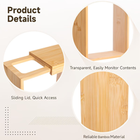Conteneur de stockage alimentaire en bambou, conteneur portable pour le stockage des grains de café, conteneur en bois pour le stockage des grains de café