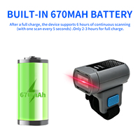 Escáner de Código de Barras Portátil W-320, Mini Escáner de Anillo para Dedo con Sensor CMOS, Batería de 670 mAh, 6 Horas de Uso Continuo, en Stock