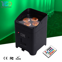 Projecteurs LED sans fil Wedo Uplights sur batterie 4*18W RGBWA+UV pour scène DJ, toile de fond, mariage, fête, avec flight case